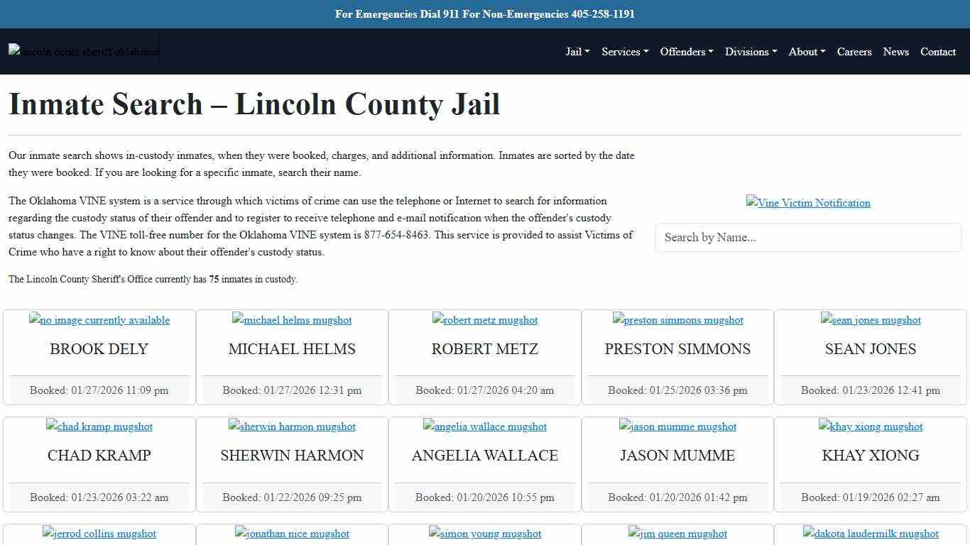 Inmate Search Lincoln County Sheriff's Office
